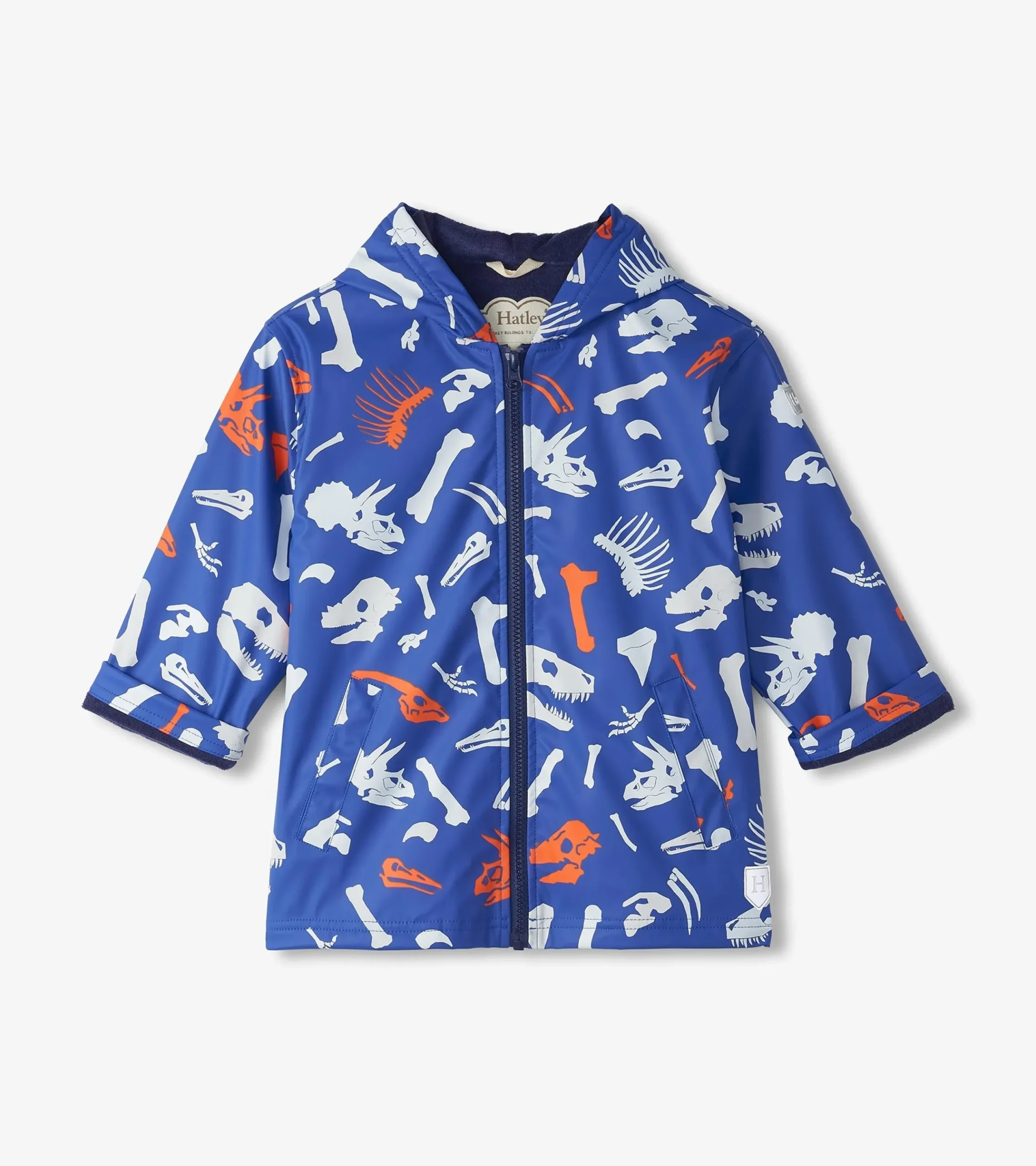 Clearance Hatley Boys Dino Fossils Colour Changing Zip-Up Rain Jacket