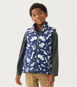 Hatley Boys Dino Fossils Reversible Quilted Vest