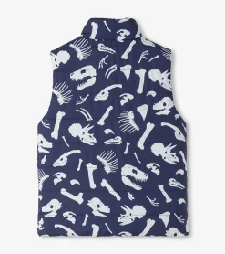 Hatley Boys Dino Fossils Reversible Quilted Vest