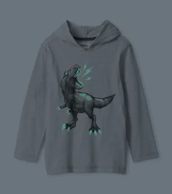 Hot Hatley Boys Dino Long Sleeve Hoodie Tee