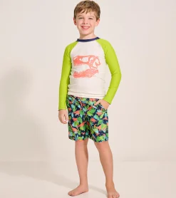 Hot Hatley Boys Dino Skull Long Sleeve Rashguard