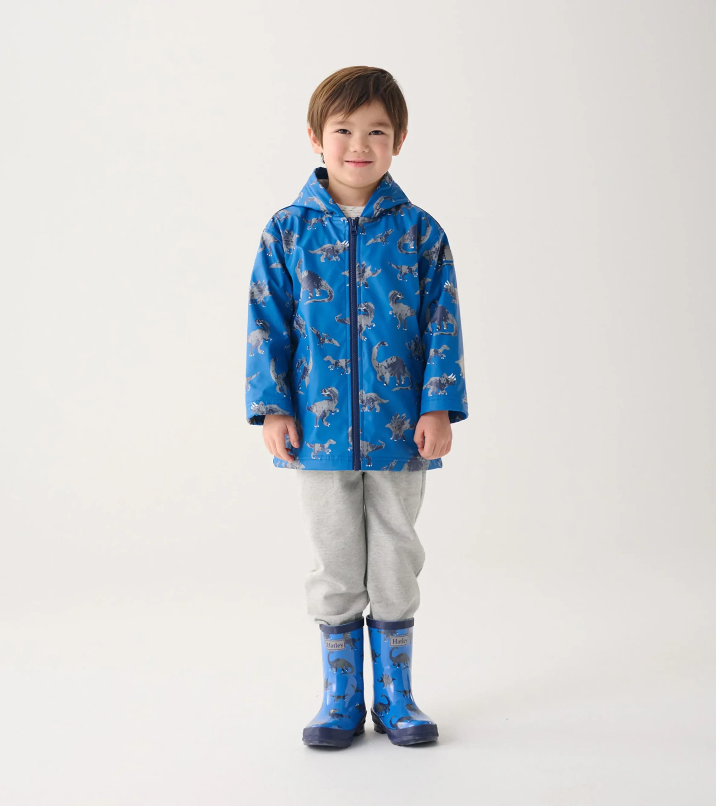 New Hatley Boys Dinosaur Zip-Up Rain Jacket