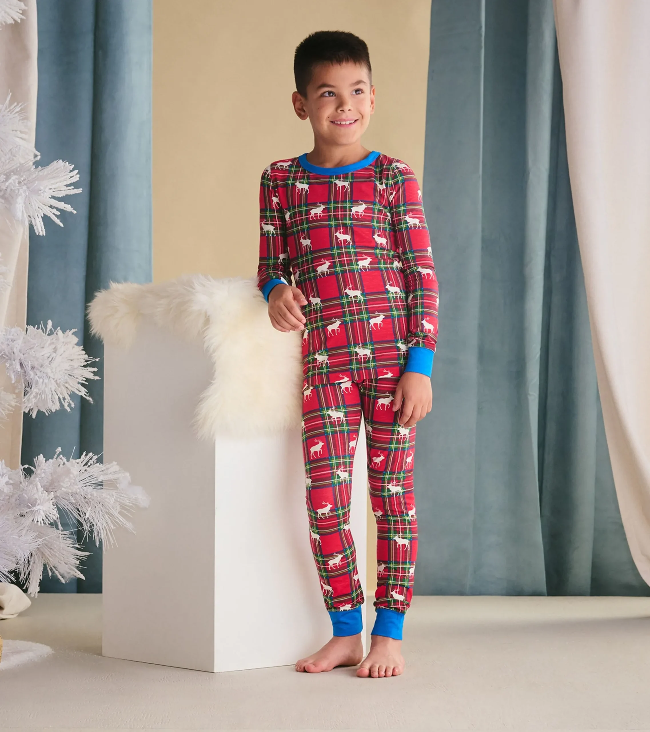 Hot Hatley Boys Elk Plaid Pajama Set
