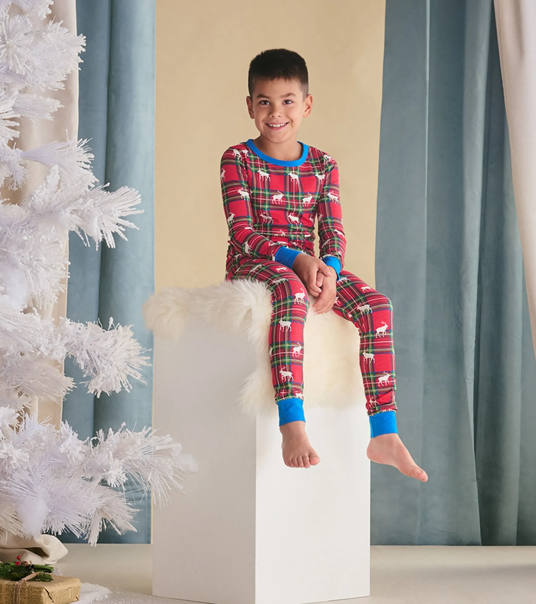 Hot Hatley Boys Elk Plaid Pajama Set