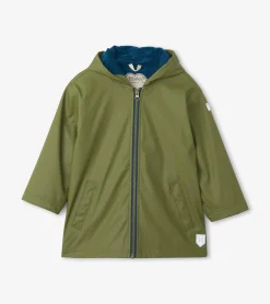 Outlet Hatley Boys Forest Green Zip-Up Rain Jacket