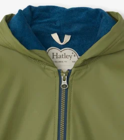 Outlet Hatley Boys Forest Green Zip-Up Rain Jacket