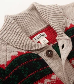Hot Hatley Boys Holiday Elks Shawl Collar Cardigan