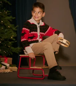 Hot Hatley Boys Holiday Elks Shawl Collar Cardigan