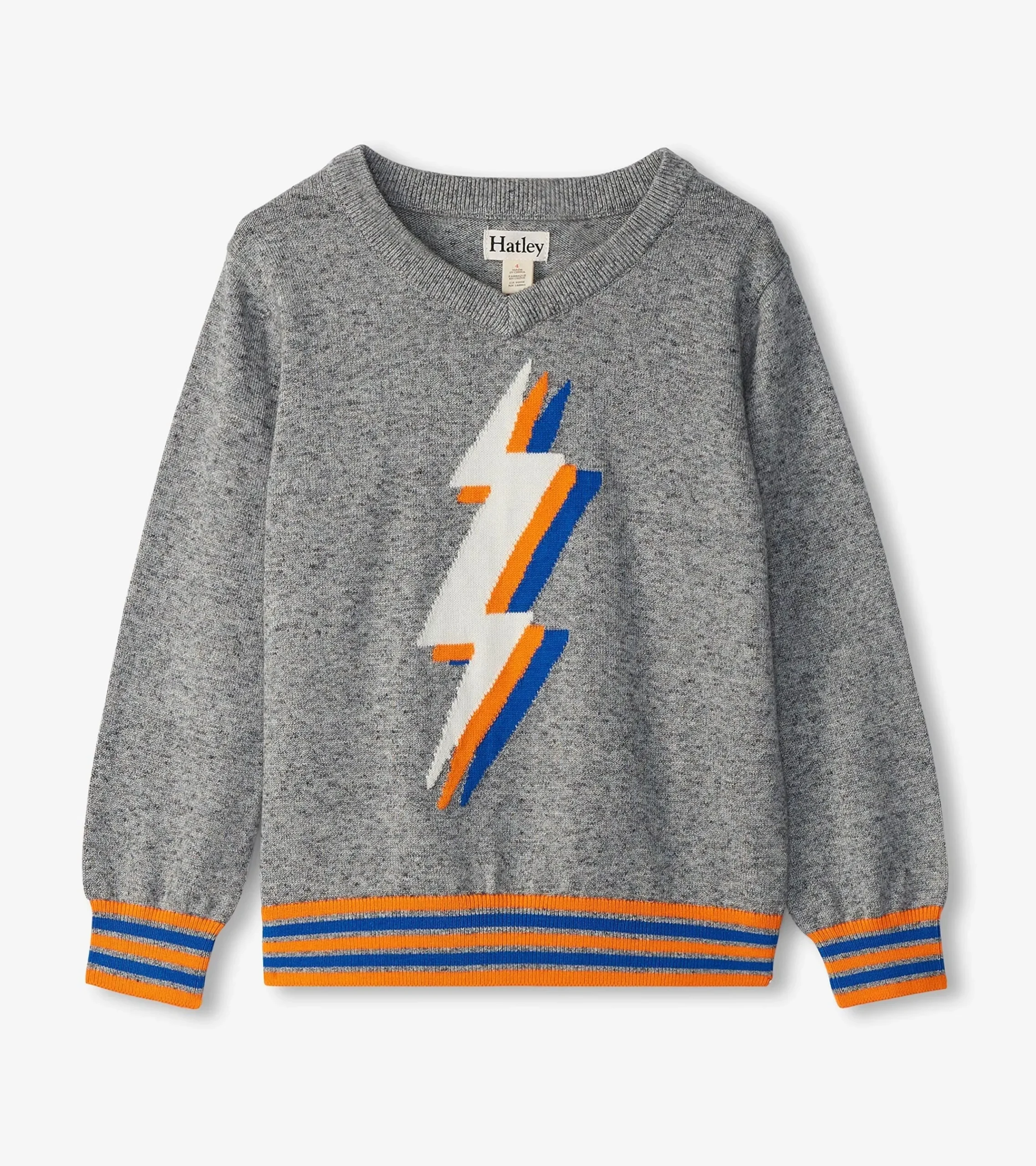 New Hatley Boys Lightning Bolt V-Neck Sweater