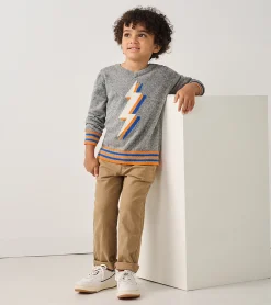 New Hatley Boys Lightning Bolt V-Neck Sweater