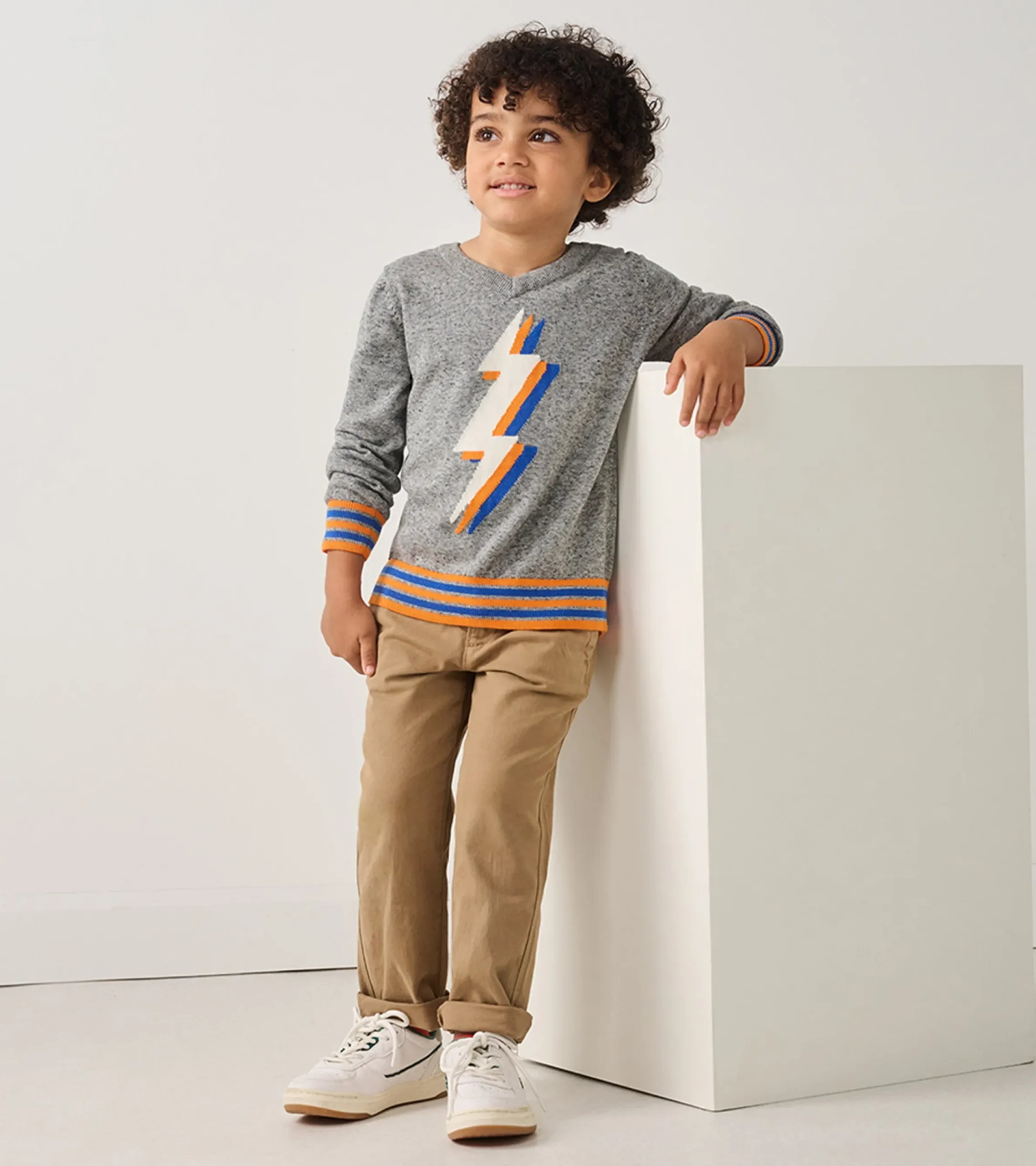 New Hatley Boys Lightning Bolt V-Neck Sweater