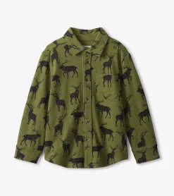 Discount Hatley Boys Magestic Elk Jersey Button Down Shirt