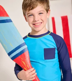 Clearance Hatley Boys Malibu Blue Long Sleeve Rashguard