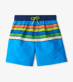 Outlet Hatley Boys Malibu Stripe Swim Trunks