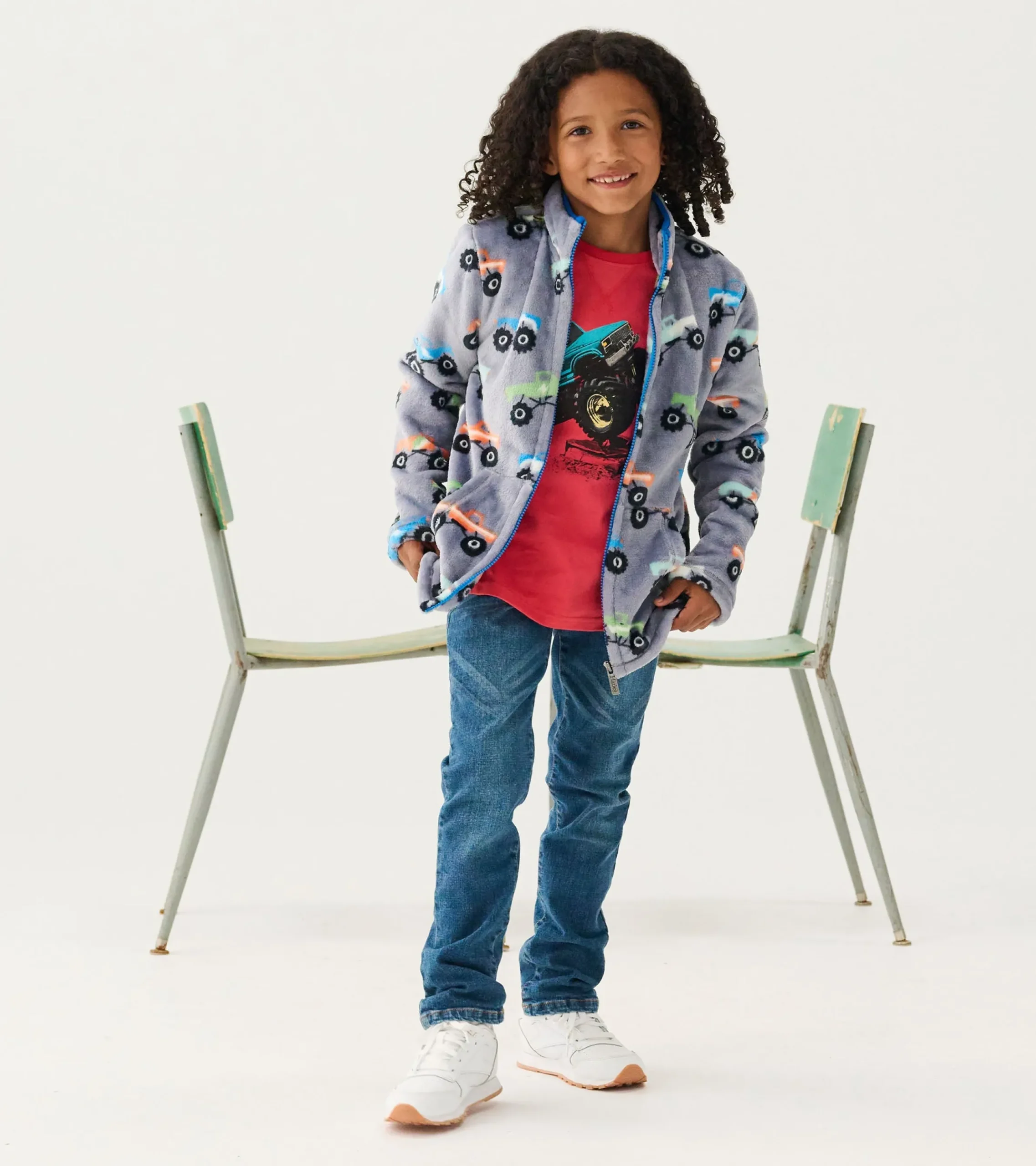 Hatley Boys Monster Trucks Fuzzy Fleece Zip-Up Jacket