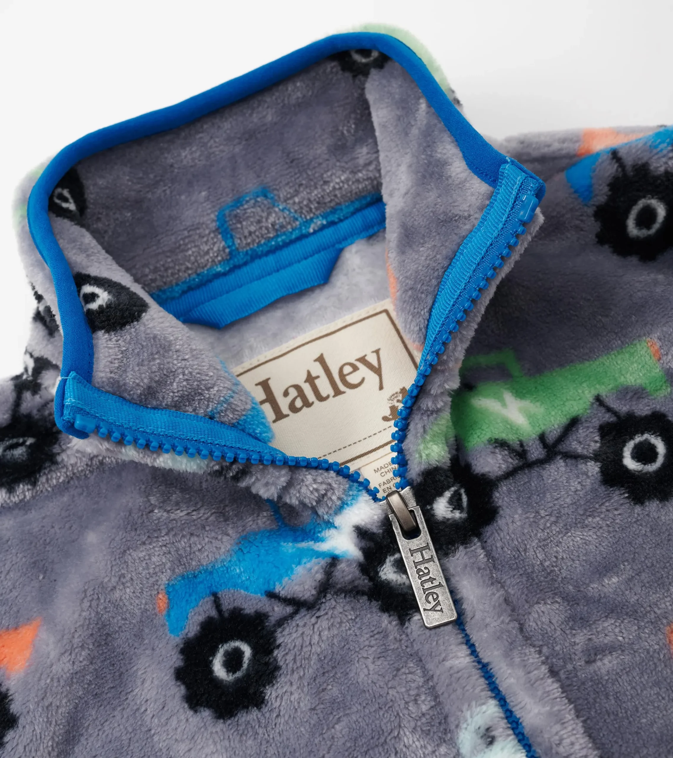 Hatley Boys Monster Trucks Fuzzy Fleece Zip-Up Jacket