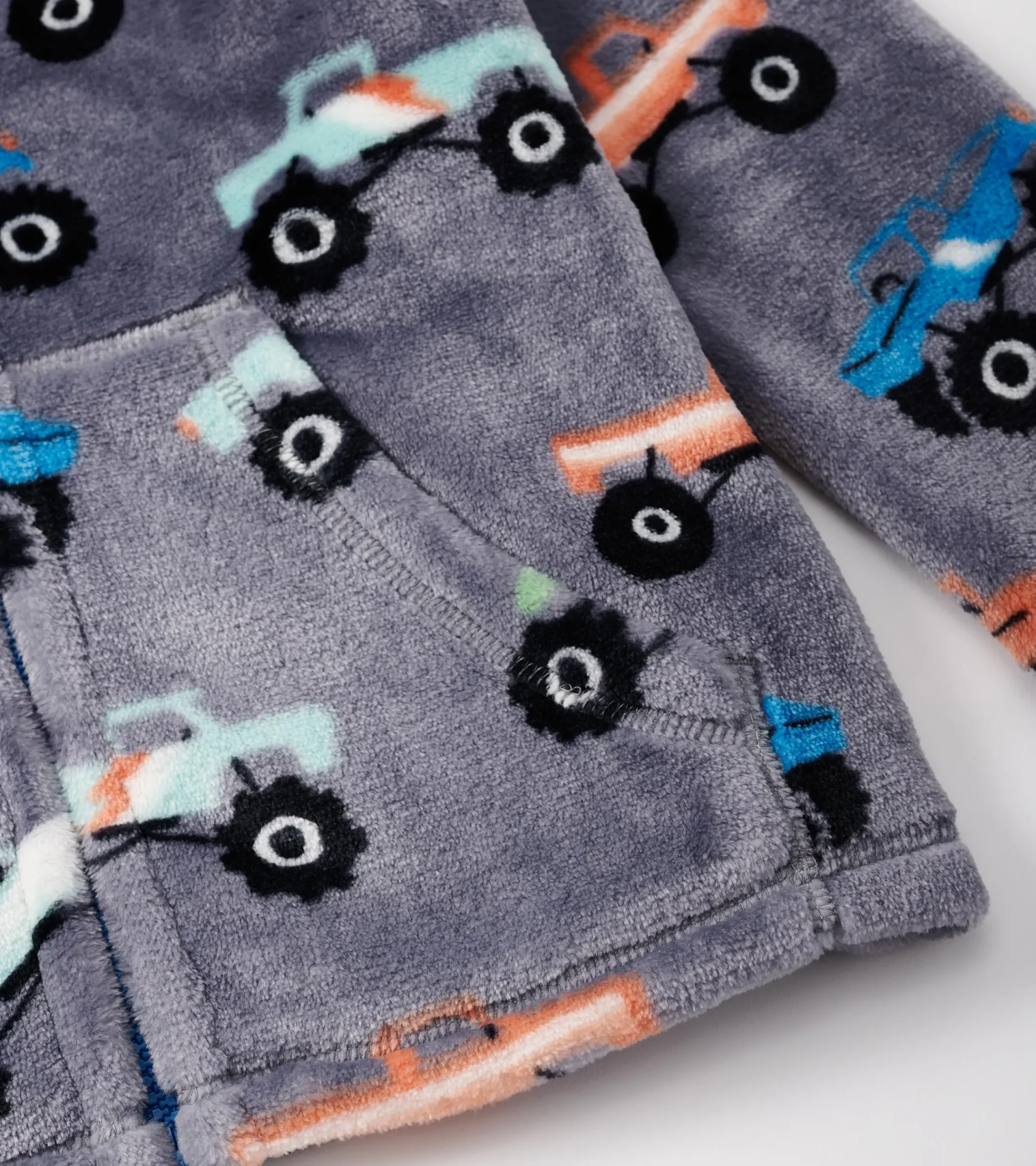 Hatley Boys Monster Trucks Fuzzy Fleece Zip-Up Jacket