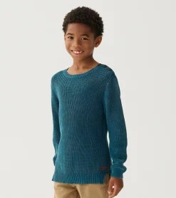 Discount Hatley Boys Moroccan Blue Button Neck Sweater