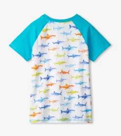Outlet Hatley Boys Painted Sharks Raglan T-Shirt