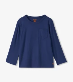 Hot Hatley Boys Patriot Blue Long Sleeve Bamboo T-Shirt