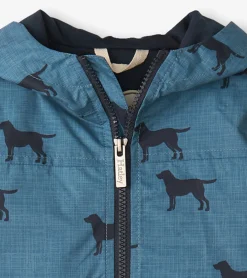 New Hatley Boys Preppy Dogs Zip-Up Lightweight Rain Jacket