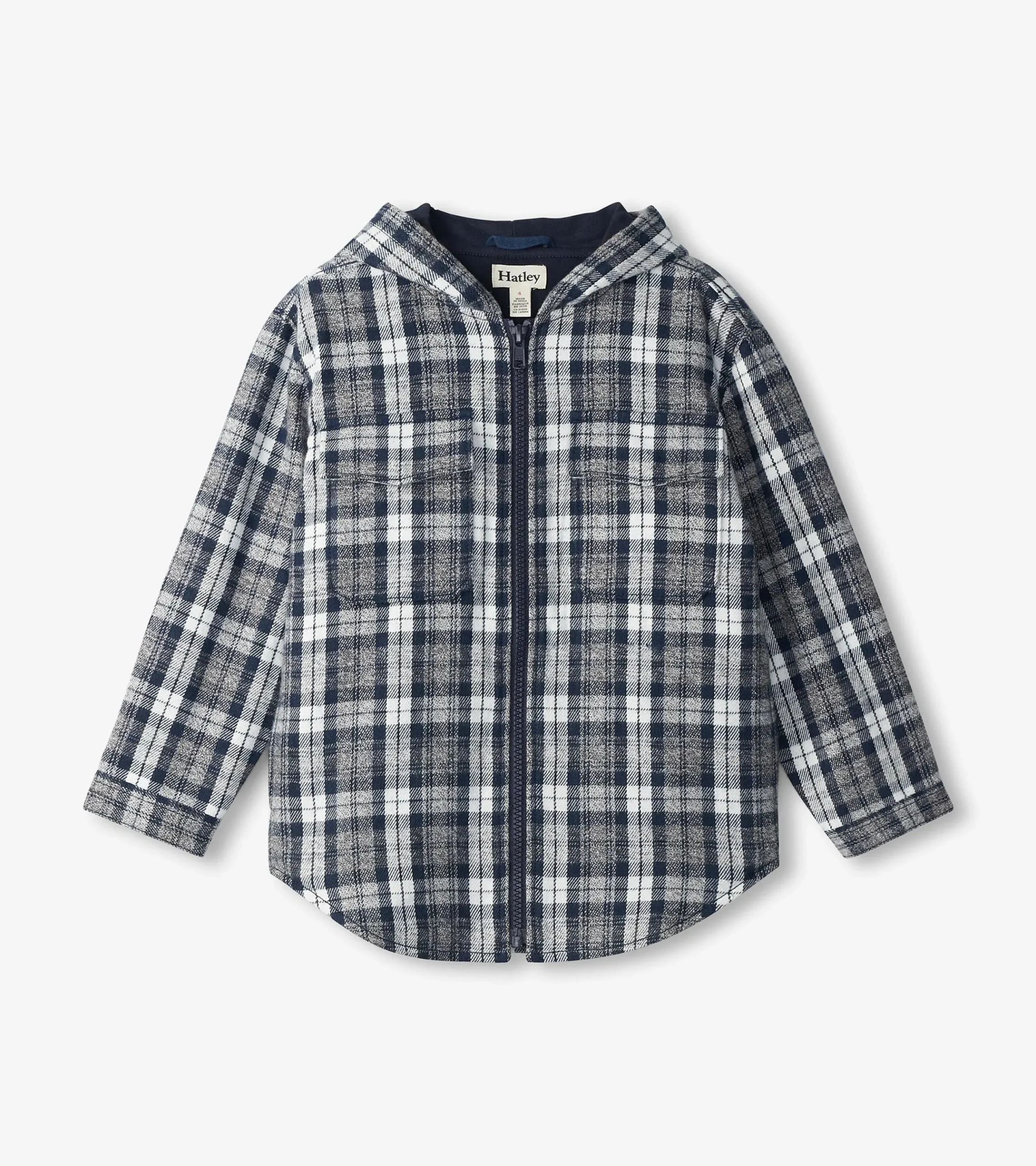 Outlet Hatley Boys Salute Plaid Lined Hooded Jacket