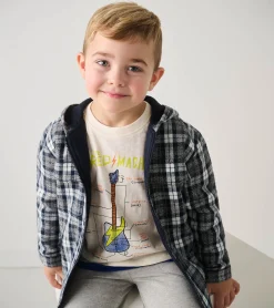 Outlet Hatley Boys Salute Plaid Lined Hooded Jacket
