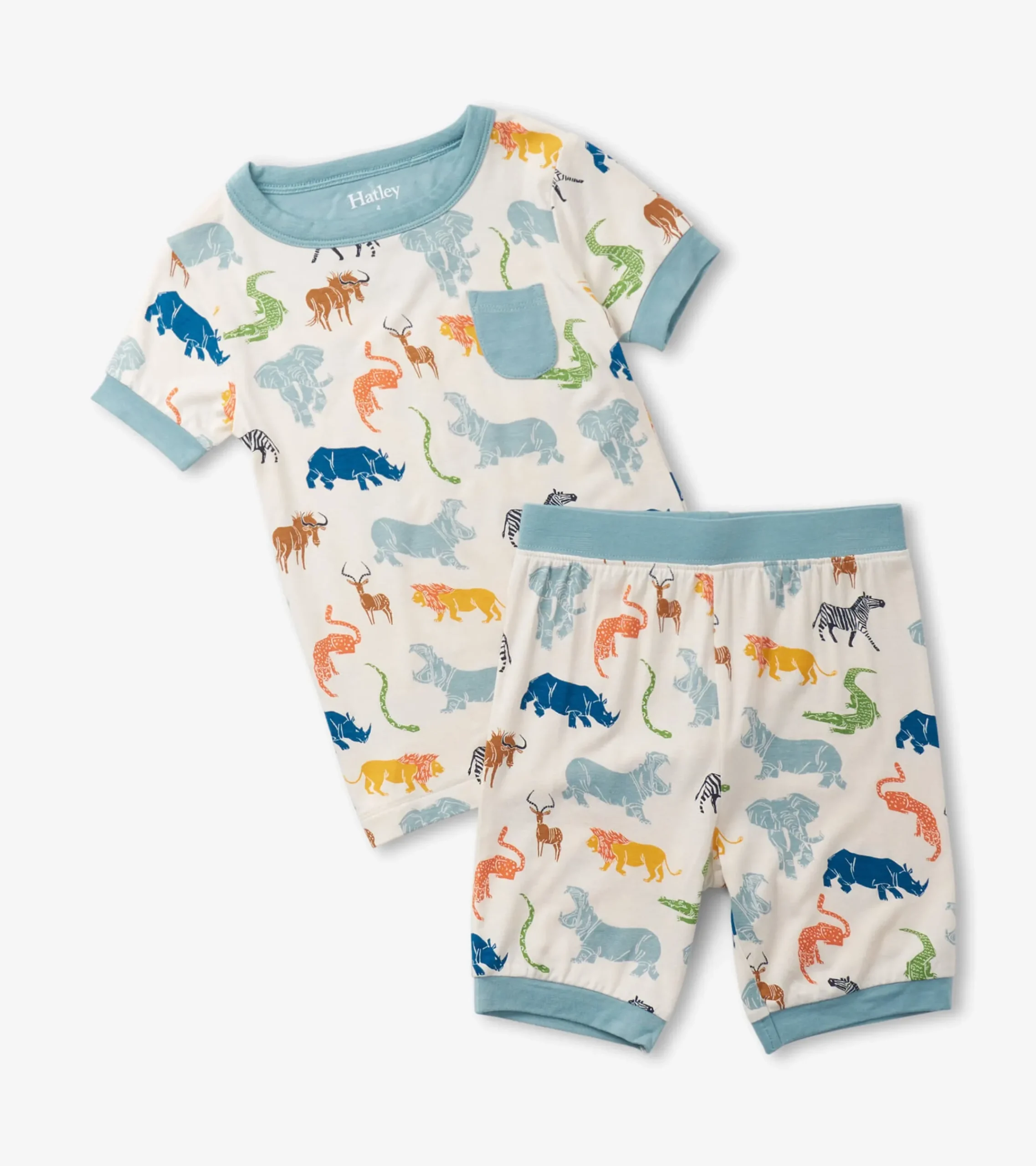 Sale Hatley Boys Scratchy Safari Bamboo Short Pajama Set