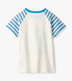 Clearance Hatley Boys Shark Fin Waves Raglan T-Shirt