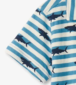 Sale Hatley Boys Shark Stripes Jersey Button Down