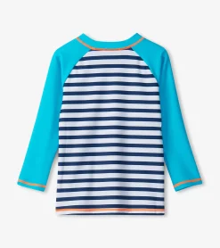 New Hatley Boys Shark Stripes Long Sleeve Rashguard