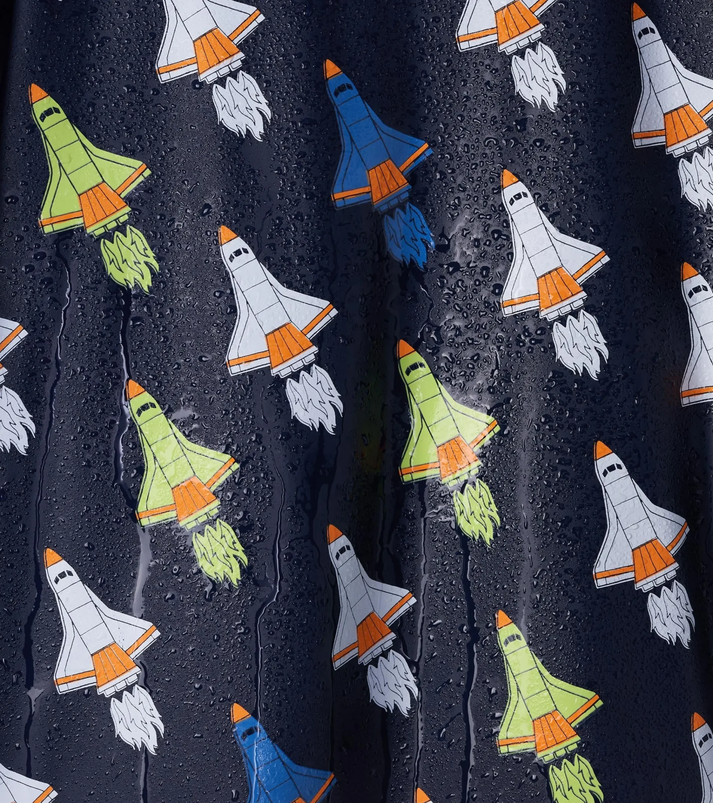 Hatley Boys Space Shuttles Colour Changing Zip-Up Rain Jacket