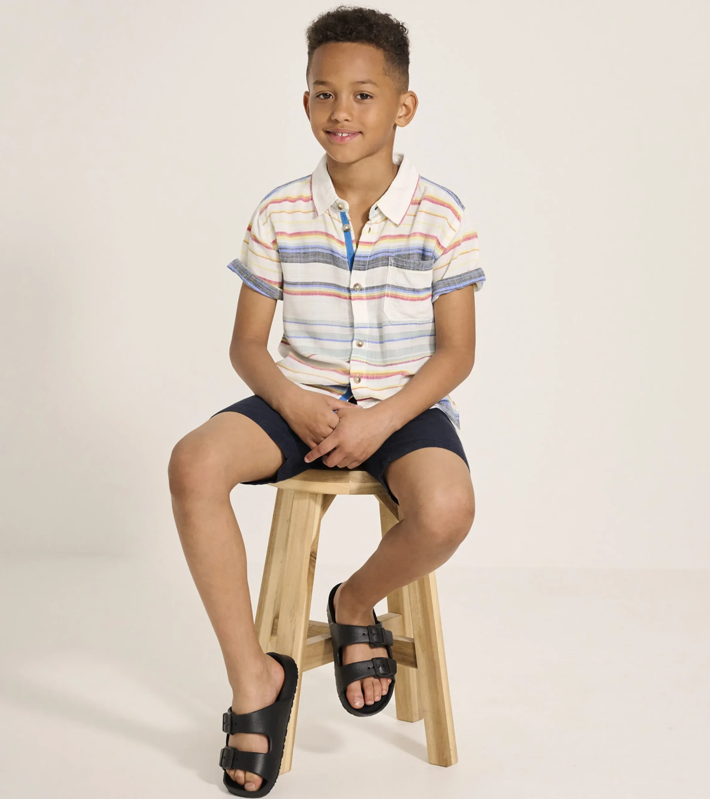 Online Hatley Boys Summer Stripe Short Sleeve Button Down