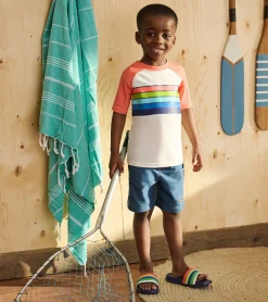 Clearance Hatley Boys Surfer Stripes Short Sleeve Rashguard