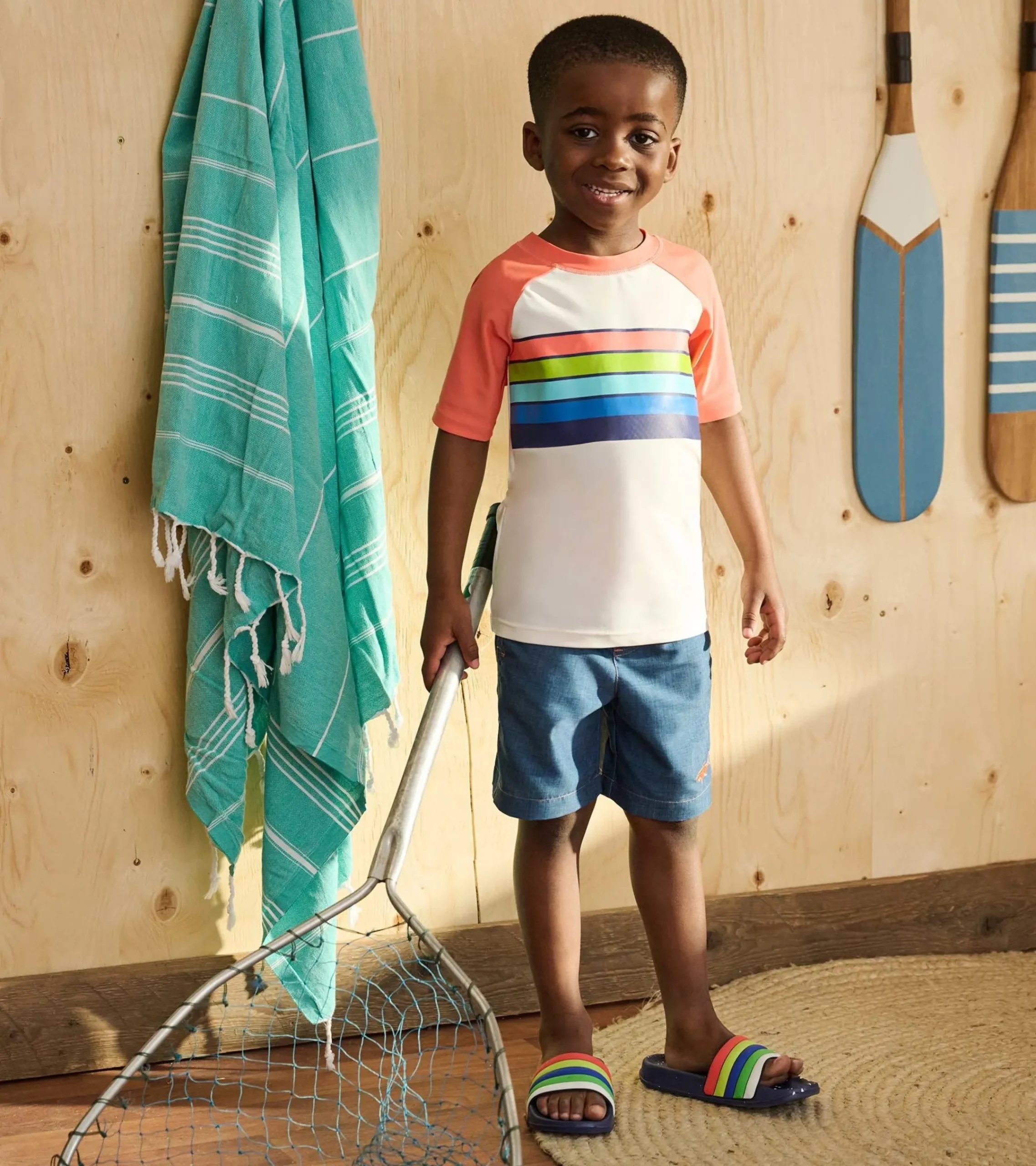 Clearance Hatley Boys Surfer Stripes Short Sleeve Rashguard