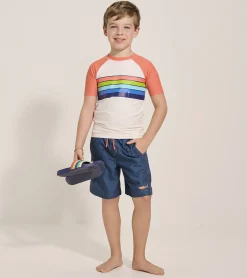 Clearance Hatley Boys Surfer Stripes Short Sleeve Rashguard
