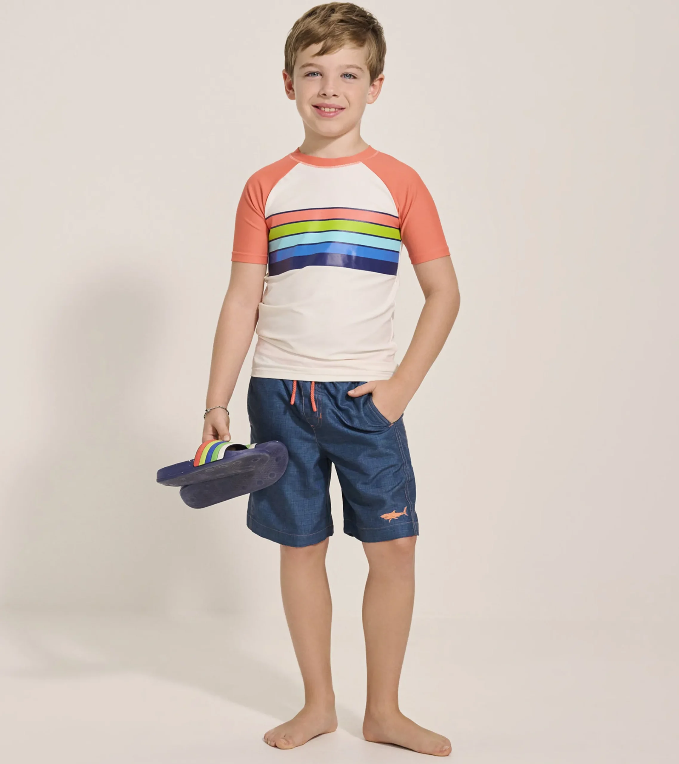 Clearance Hatley Boys Surfer Stripes Short Sleeve Rashguard