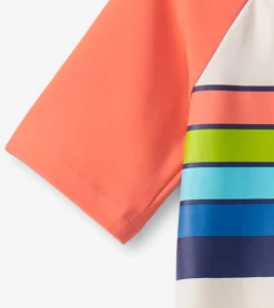 Clearance Hatley Boys Surfer Stripes Short Sleeve Rashguard