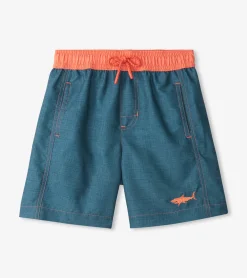 Outlet Hatley Boys Textured Shark Swim Trunks