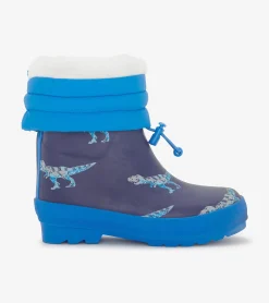 Outlet Hatley Boys T-Rex Attack Sherpa Lined Rain Boots