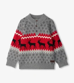 Discount Hatley Boys Winter Elks Mockneck Sweater