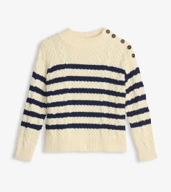 Hatley Button Neck Sweater - French Stripe