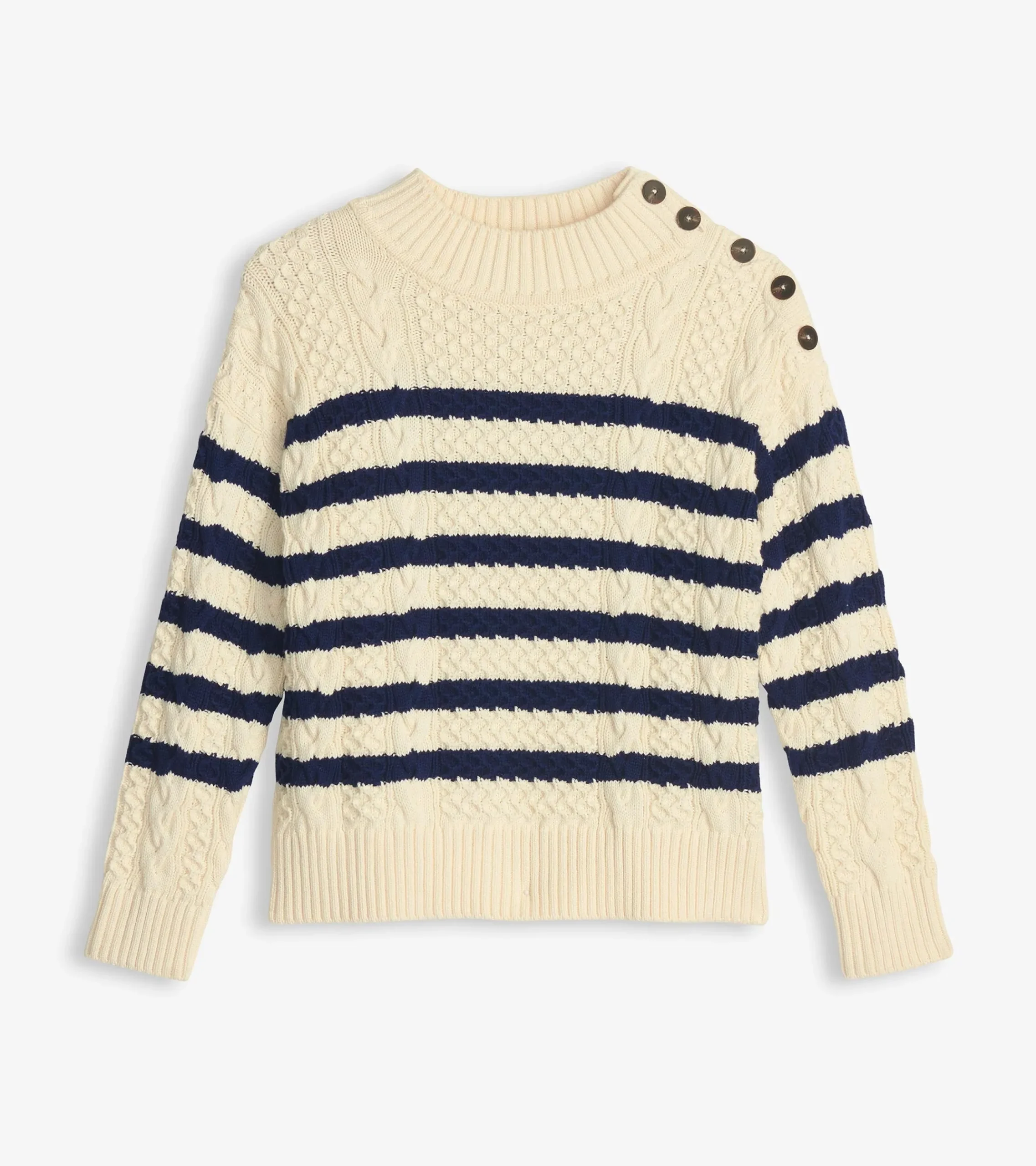 Hatley Button Neck Sweater - French Stripe