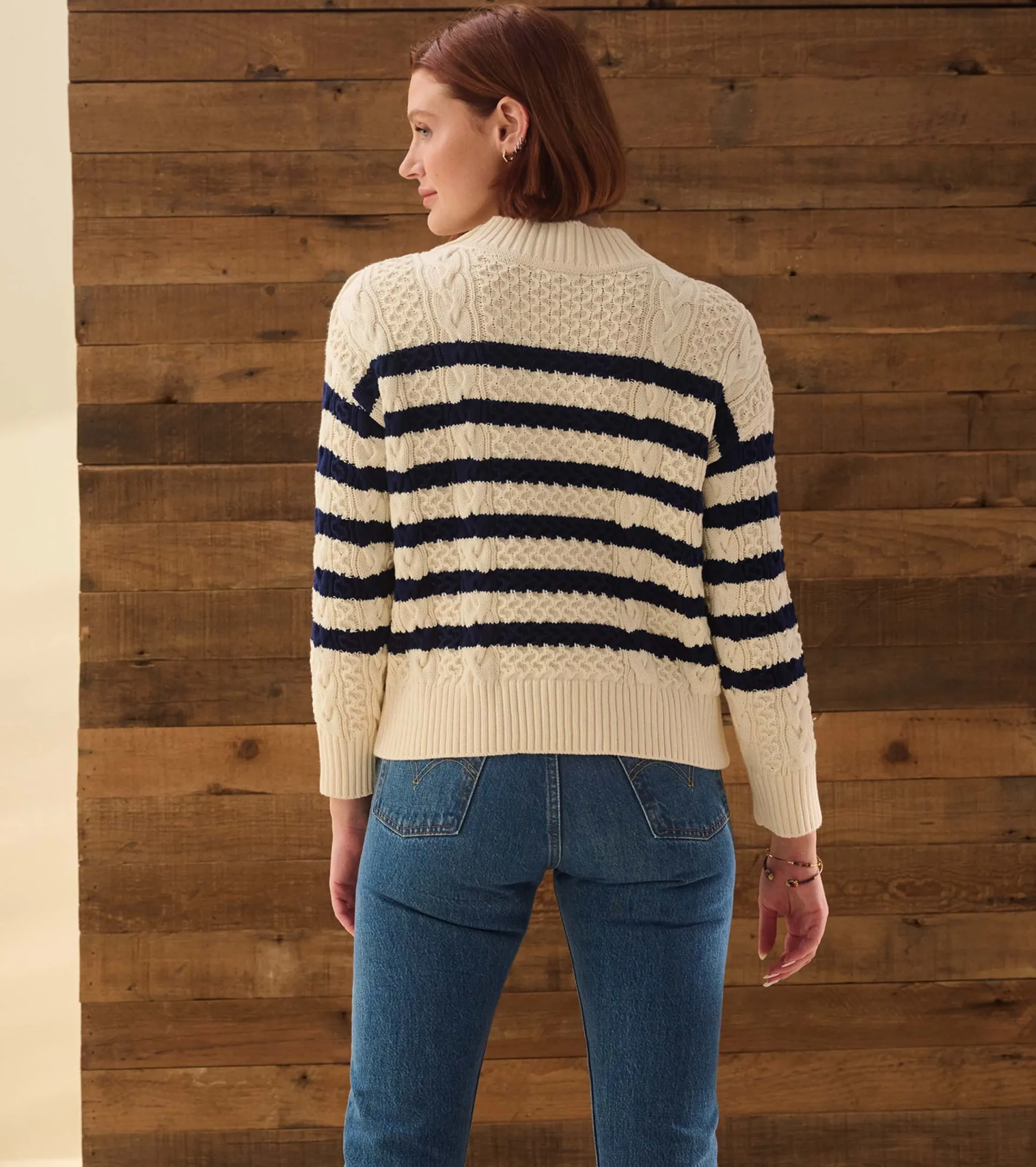 Hatley Button Neck Sweater - French Stripe