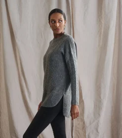 Hatley Cable Knit Tunic - Charcoal Heather