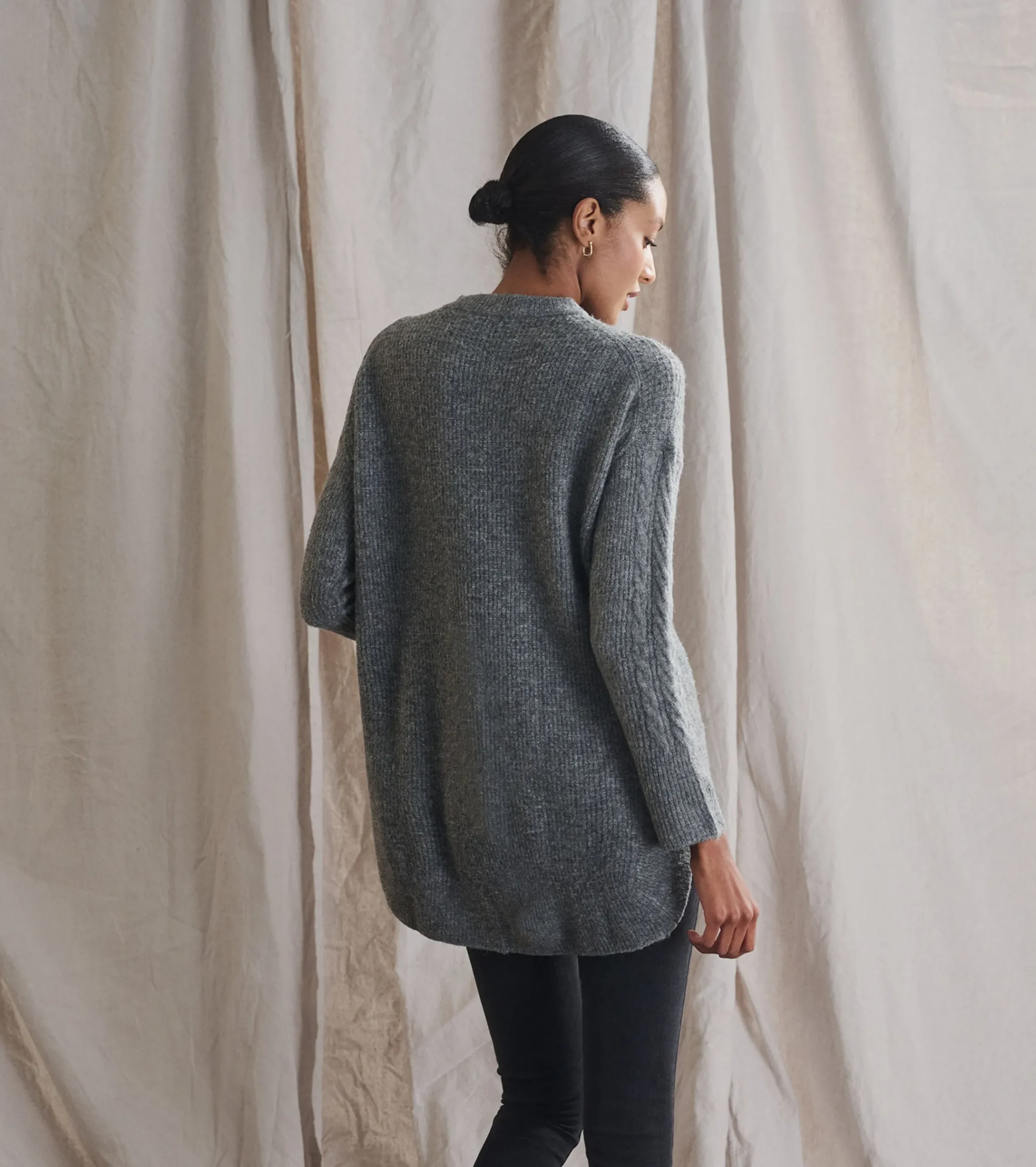 Hatley Cable Knit Tunic - Charcoal Heather