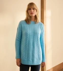 Best Hatley Cable Knit Tunic - Sky Blue