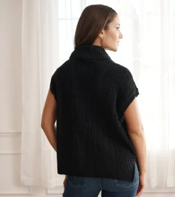 Hot Hatley Cable Knit Vest - Black Caviar