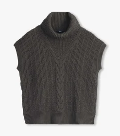 Best Hatley Cable Knit Vest - Charcoal Grey
