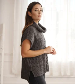 Best Hatley Cable Knit Vest - Charcoal Grey